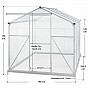 Polykarbonátový skleník 253 × 190 cm (4,75 m²) se základnou