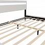 Moderní bílá čalouněná postel 180x200 s LED a roštem