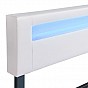 Moderní bílá čalouněná postel 180x200 s LED a roštem