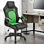 Ergonomická kancelářská židle, černá/zelená, nastavitelná