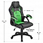 Ergonomická kancelářská židle, černá/zelená, nastavitelná