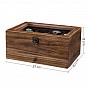 Dřevěný box na hodinky a šperky s proskleným víkem, 2 patra