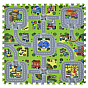 Dětská puzzle podložka s motivem města, 9 dílů, EVA pěna