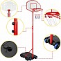 Basketbalový koš s kolečky, nastavitelný 148-236 cm, červená