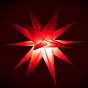 Vánoční dekorace, hvězda s časovačem 1 LED, 55 cm, červená