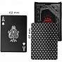 Poker karty plastové, černé/stříbrné
