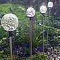 Zahradní LED solární lampa Garth skleněné koule se změnou barvy