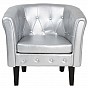 Miadomodo Křeslo Chesterfield, 58 x 71 x 70 cm, stříbrné