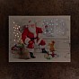 Nástěnná malba Santa Claus s psíkem, 40 LED, 30 x 40 cm