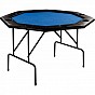 Pokerový skládací stůl modrý, 120 x 120 x 76 cm