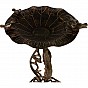 Garth Ptačí koupel s krmítkem z litiny, bronz, 50 cm