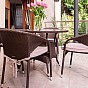 STILISTA Polyratanový stolek, 80 x 80 x 75 cm, krémový