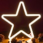 Vánoční osvětlení, neonová hvězda, 120 LED, teple bílá