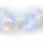 Vánoční LED stříbrný drát, 8 m, 80 LED, s časovačem, barevný