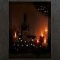 Nástěnná malba svíčky s vínem, 5 LED, 30 x 40 cm