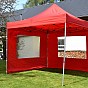 Zahradní párty stan nůžkový PROFI 3x3 m červený + 2 boční stěny