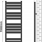 Designový koupelnový radiátor 1500 x 450 mm, bílý