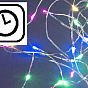 Vánoční LED stříbrný drát, 40 LED, s časovačem, barevný