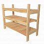Dřevěný policový regál 3 police 60×64×25 cm, česká výroba