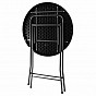 Zahradní barový stolek kulatý, ratanový, 110 cm, černý