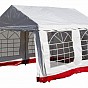 Zahradní párty stan - bílý s červeným lemem 3 x 4 m