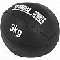 Gorilla Sports Kožený medicinbal, 9 kg, černý