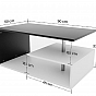 Konferenční stolek, 90 x 50 x 41 cm, bílo/tmavě šedá