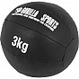 Gorilla Sports Kožený medicinbal, 3 kg, černý