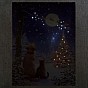 Nástěnná malba Štědrý večer v lese, 40 LED, 30 x 40 cm