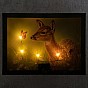 Nástěnná malba jelen na louce, 4 LED, 30 x 40 cm