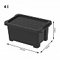 ROTHO Úložný box s víkem EVO EASY 4 L, plast, černý