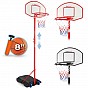 Basketbalový koš s kolečky, nastavitelný 148-236 cm, červená