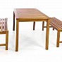 Zahradní set lavic a stolu DIVERO - ošetřené týkové dřevo - 150 cm