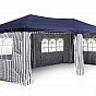 Zahradní stan 3×6 m – modrobílý, skládací, s klik systémem