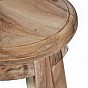 Stolička DIVERO kulatá z masivního SUAR dřeva