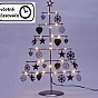 Vánoční kovový dekorační strom 25 LED, teple bílá, černý