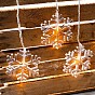 Vánoční světelný závěs, vločky, 8 LED, teple bílý