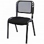 Konferenční židle s černým sedákem, kovový rám, stohovatelná