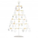 Vánoční kovový dekorační strom 25 LED, teple bílá, bílý