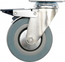 Kolečko otočné, gumové s brzdou, 30 kg, 75/21/104 mm