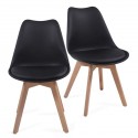 MIADOMODO Sada jídelních židlí, černá, 2 kusy