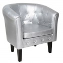 Miadomodo Křeslo Chesterfield, 58 x 71 x 70 cm, stříbrné