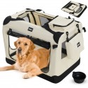Leopet Přepravní box pro psy XXXL, 102 x 69 x 69 cm, béžový