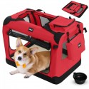 Leopet Přepravní box pro psy M, 60 x 42 x 42 cm, červený
