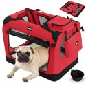 Leopet Přepravní box pro psy S, 49,5 x 34,5 x 35 cm, červený