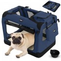 Leopet Přepravní box pro psy S, 49,5 x 34,5 x 35 cm, modrý