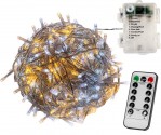 VOLTRONIC Vánoční řetěz 10 m, 100 LED, teple/studeně bílý