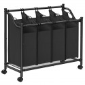 SONGMICS koš na prádlo 4×35 l, černý