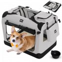 Leopet Přepravní box pro psy M, 60 x 42 x 42 cm, šedý