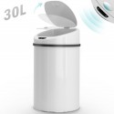 Bezdotykový odpadkový koš se senzorem, 30 l, bílý